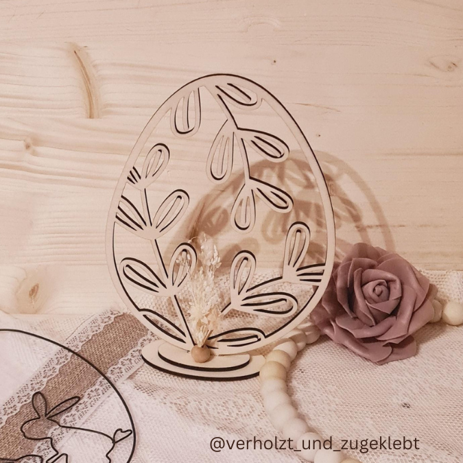SVG Laser Datei Ei floral stehend, hängend auch als Leuchtei möglich 3mm und 4mmr SVG Datei – Bild 17