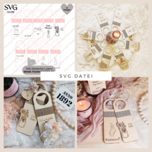 SVG Laser Datei - Flaschenanhänger Weinflaschen Anhänger für Flaschen 9 Designs Freundschaft Freunde Laserdatei