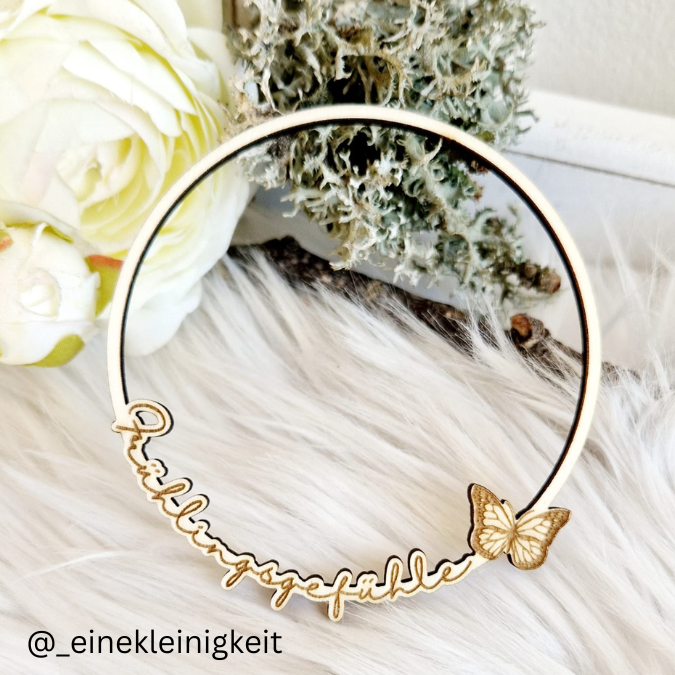 SVG Laser Datei Kranz 4er Set Kränze Frühling Frühlingsgefühle Kranz Floral Laserdatei – Bild 9