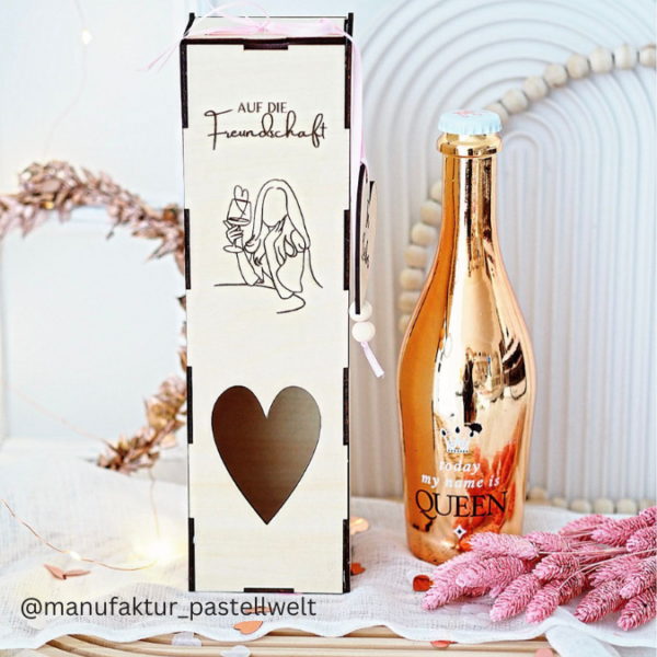 3mm SVG Laser Datei - Flaschenverpackung Weinflaschenbox Geschenkkiste inkl Anhänger für Weinflasche Sektflasche Geschenk Laserdatei – Bild 5