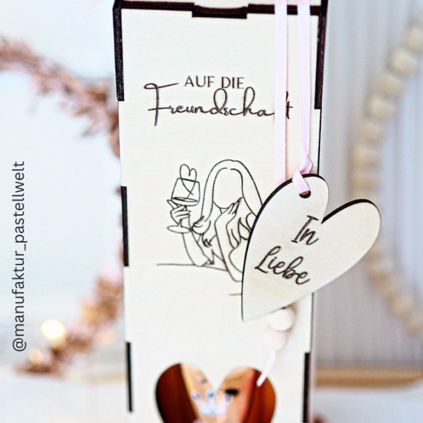 3mm SVG Laser Datei - Flaschenverpackung Weinflaschenbox Geschenkkiste inkl Anhänger für Weinflasche Sektflasche Geschenk Laserdatei – Bild 20