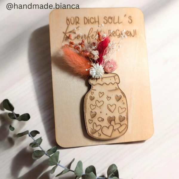 SVG Laser Datei Grußkarte Geldgeschenk Trockenblumen Vorratsglas Geschenkkarte Glas Marmeladenglas Laserdatei mit Blankos – Bild 17