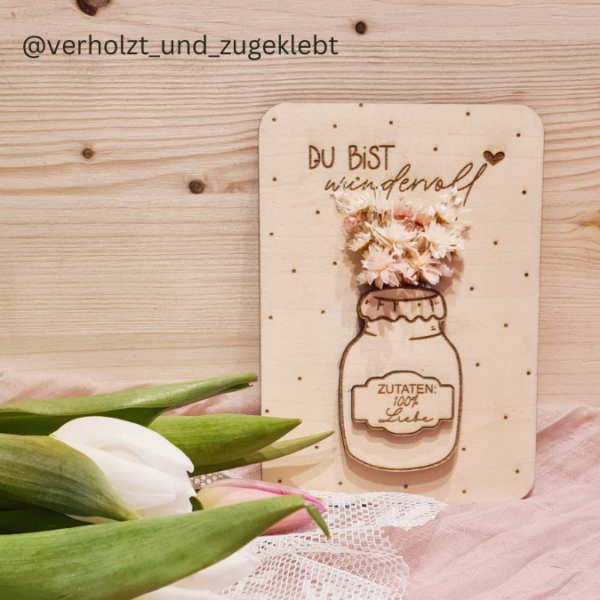 SVG Laser Datei Grußkarte Geldgeschenk Trockenblumen Vorratsglas Geschenkkarte Glas Marmeladenglas Laserdatei mit Blankos – Bild 19