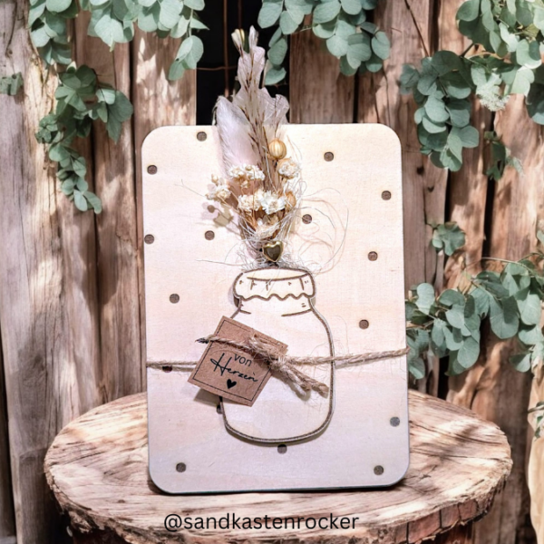 SVG Laser Datei Grußkarte Geldgeschenk Trockenblumen Vorratsglas Geschenkkarte Glas Marmeladenglas Laserdatei mit Blankos – Bild 4