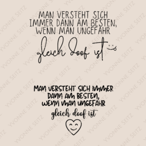 SVG Laser Datei Gravur Freundschaft - gleich doof lustig humor