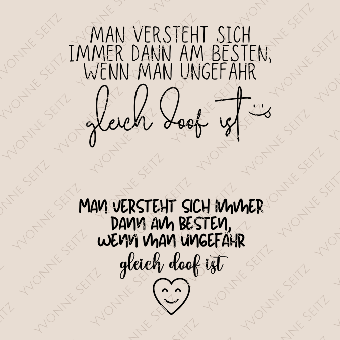 SVG Laser Datei Gravur Freundschaft - gleich doof lustig humor