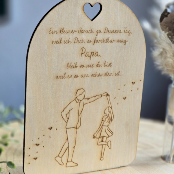 Aufsteller für 3mm und 4mm Holz Vatertag Papa Tochter für Vasen oder Kerzen SVG Laser Datei – Bild 6