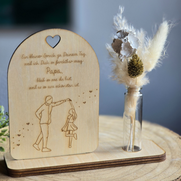 Aufsteller für 3mm und 4mm Holz Vatertag Papa Tochter für Vasen oder Kerzen SVG Laser Datei – Bild 7