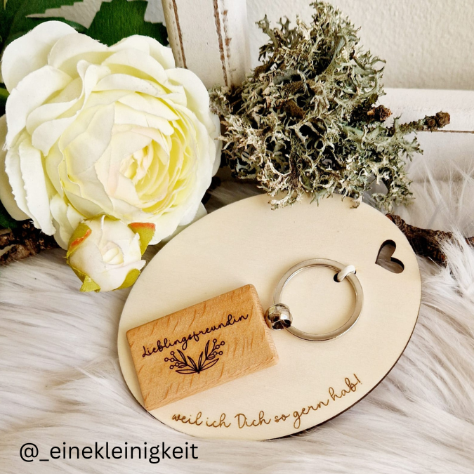 Laserdatei Halter für Schlüsselanhänger Glücksbringer Verpackung Kleinigkeiten Geschenkidee SVG Laser Datei – Bild 4