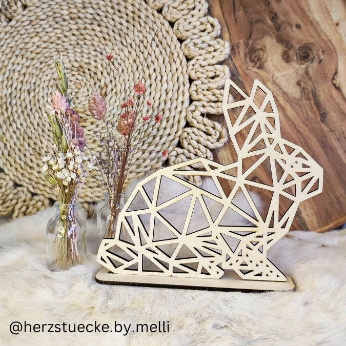 SVG Laser Datei Hase geometrisch 3mm UND 4mm Ostern Easter Bunny zum Aufstellen oder als Wanddeko Laserdatei – Bild 9