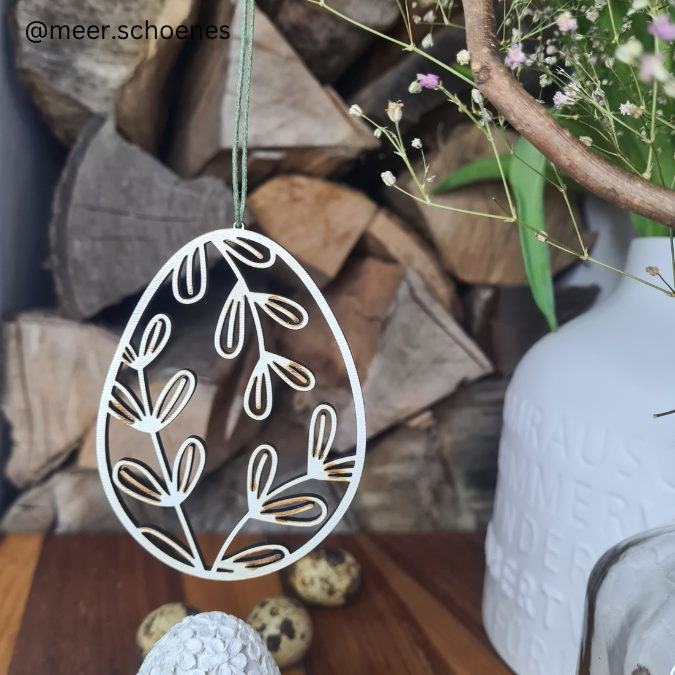 SVG Laser Datei Ei floral stehend, hängend auch als Leuchtei möglich 3mm und 4mmr SVG Datei – Bild 7