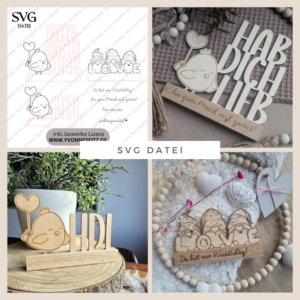 SVG Laser Datei Schriftzug für Klötzchen Easy Sticks Hab dich lieb hdl Wichtel Wichtelig Liebe Valentinstag Lasercut