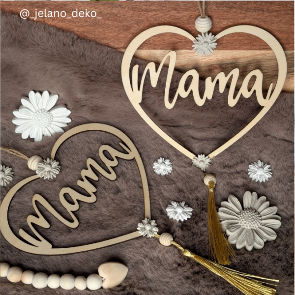 SVG Laser Datei Kranz Herzkranz Mama für Trockenblumen Muttertag Kranz zum aufhängen Laserdatei – Bild 6