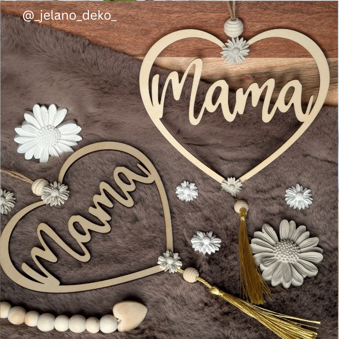 SVG Laser Datei Kranz Herzkranz Mama für Trockenblumen Muttertag Kranz zum aufhängen Laserdatei – Bild 6