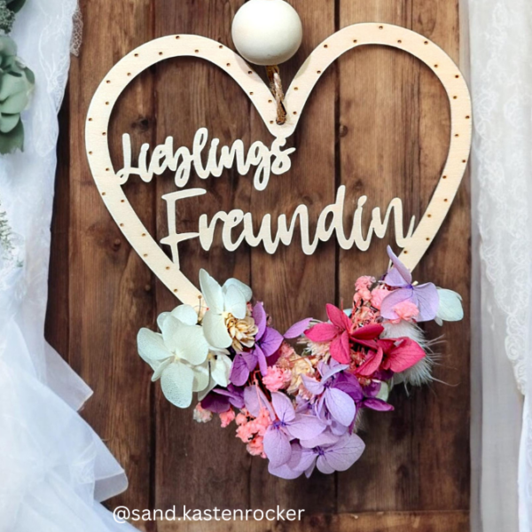 SVG Laser Datei Kranz Herz Herzkranz Beste Freundin Lieblingsfreundin Laserdatei – Bild 6