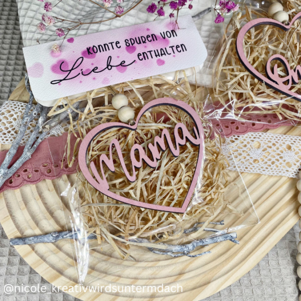 SVG Laser Datei Kranz Herzkranz Mama für Trockenblumen Muttertag Kranz zum aufhängen Laserdatei – Bild 3