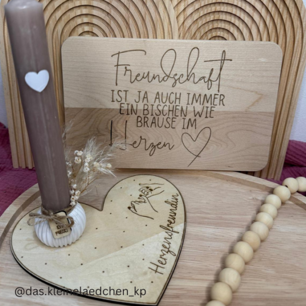 SVG Laser Datei Gravur FREUNDSCHAFT Brause im Herzen – Bild 2