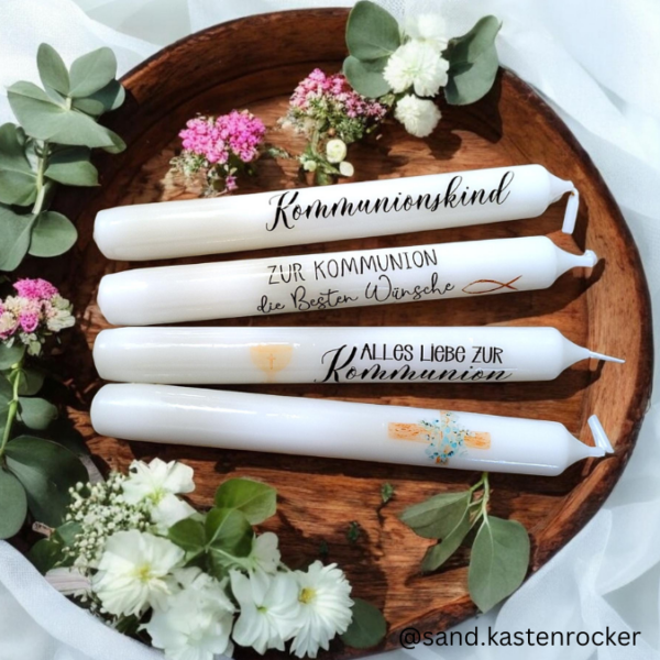 PDF - Kerzentattoo Vorlage - Kommunion neutral - A4 Kerzentattoos zum selber drucken – Bild 2