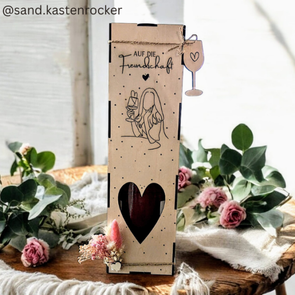 3mm SVG Laser Datei - Flaschenverpackung Weinflaschenbox Geschenkkiste inkl Anhänger für Weinflasche Sektflasche Geschenk Laserdatei – Bild 14