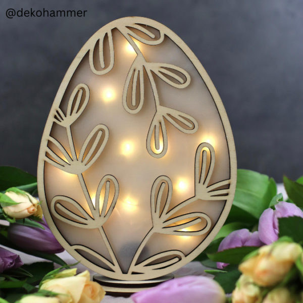 SVG Laser Datei  Ei floral stehend, hängend auch als Leuchtei möglich 3mm und 4mmr SVG Datei – Bild 6