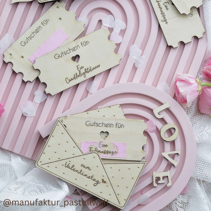 Laserdatei Briefumschlag verpackung für Gutscheine Valentinstag Muttertag Geburtstag Wunscherfüller Geschenkidee SVG Laser Datei – Bild 5