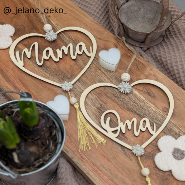SVG Laser Datei Kranz Herzkranz Oma für Trockenblumen Muttertag Kranz zum aufhängen Laserdatei – Bild 4
