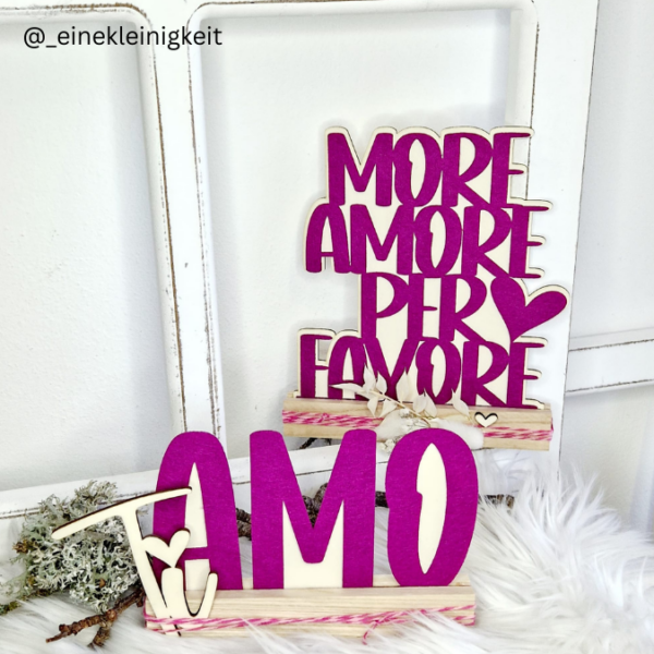 SVG Laser Datei Schriftzug für Klötzchen Easy Sticks MORE AMORE PER FAVORE MORE AMOR POR FAVOR Amore Mio Ti Amo Liebe Valentinstag Lasercut – Bild 12