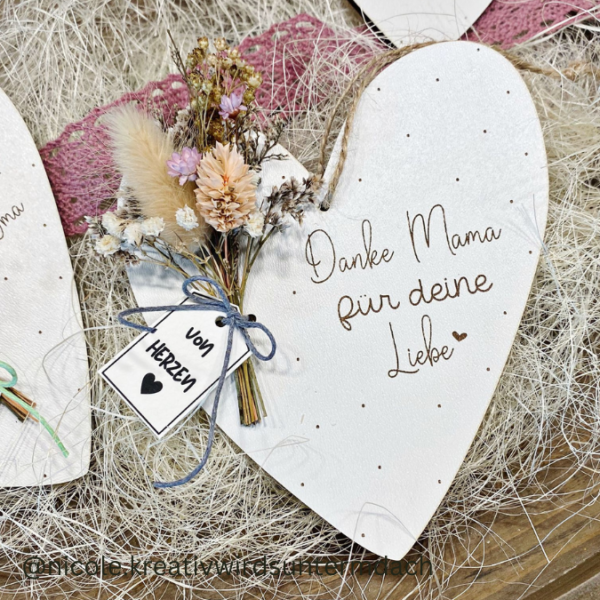 SVG Laser Datei - Muttertag Herzen Mama zum aufhängen für Trockenblumen 3 Designs Laserdatei – Bild 9