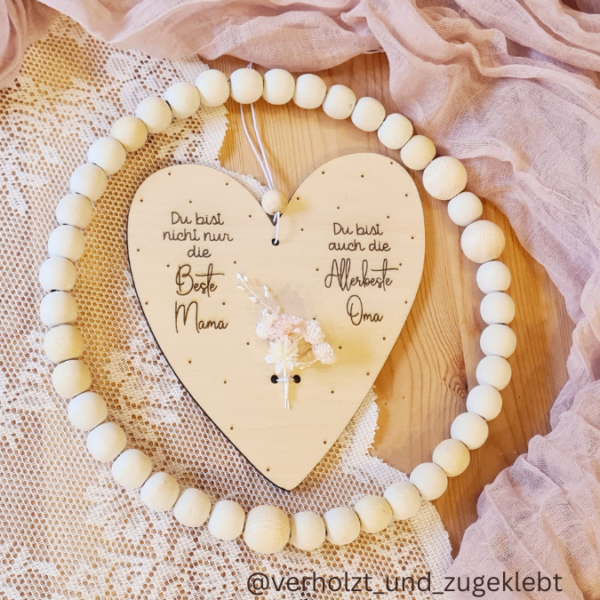 SVG Laser Datei - Muttertag Herzen Mama zum aufhängen für Trockenblumen 3 Designs Laserdatei – Bild 12