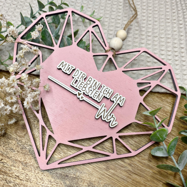 SVG Laser Datei Gravur Mit Dir bin ich am liebsten Wir - Valentinstag Romantisch Liebe – Bild 3