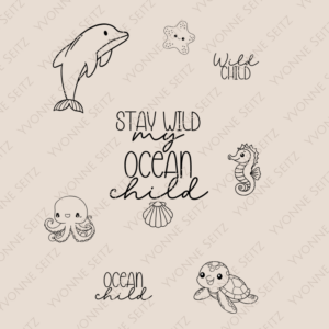 SVG Laser Datei GRAVUR OCEAN CHILD WILD CHILD Affirmation SVG Datei