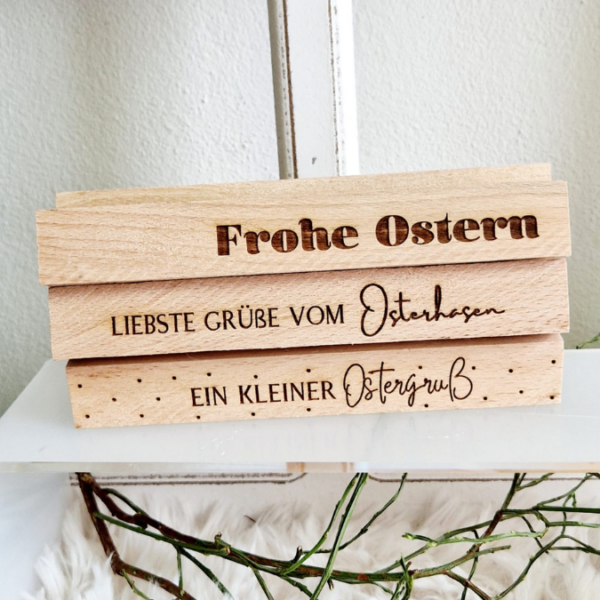 SVG Laser Datei KLÖTZCHENSCHRIFT OSTERN Gravur für Klötzchen Easysticks  SVG Datei – Bild 2