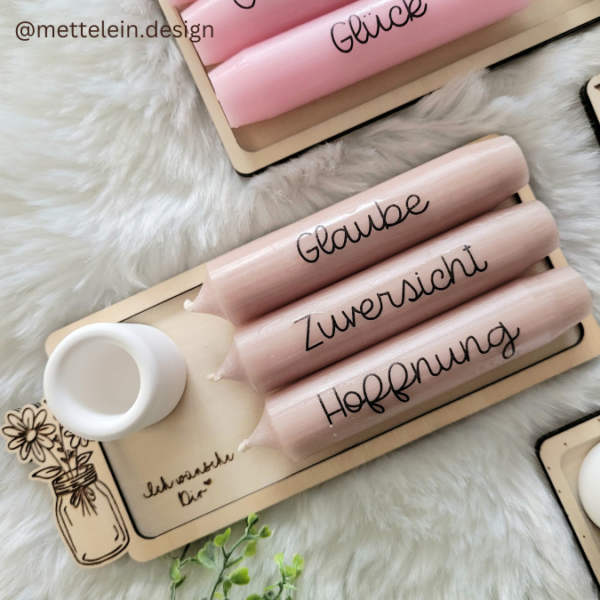 9 Designs "Nimm dir was du brauchst" Kerzensets Geschenksets für 3 Kerzen SVG Laserdatei Laserfile Lasercut Svgdatei – Bild 3