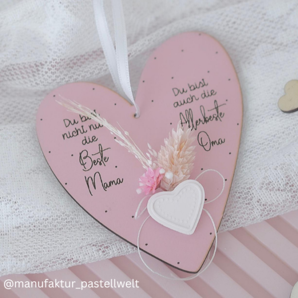 SVG Laser Datei - Muttertag Herzen Mama zum aufhängen für Trockenblumen 3 Designs Laserdatei – Bild 23