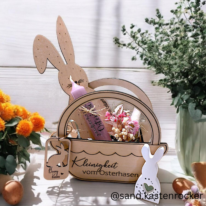 3 mm und 4 mm Ostern Geschenkkörbchen in 6 Designs inkl Anhänger und Deko für Kleinigkeiten Osterhasen Eier Osterkörbchen Ostergeschenk SVG Laserdatei Laserfile Lasercut – Bild 17
