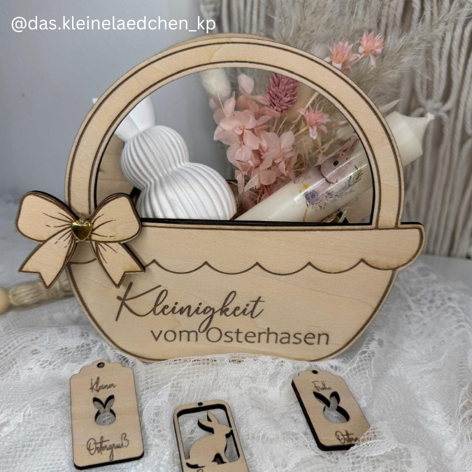 3 mm und 4 mm Ostern Geschenkkörbchen in 6 Designs inkl Anhänger und Deko für Kleinigkeiten Osterhasen Eier Osterkörbchen Ostergeschenk SVG Laserdatei Laserfile Lasercut – Bild 18