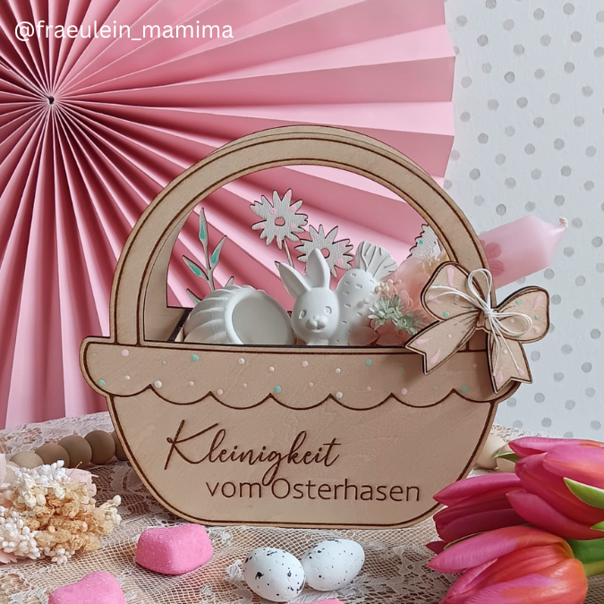 3 mm und 4 mm Ostern Geschenkkörbchen in 6 Designs inkl Anhänger und Deko für Kleinigkeiten Osterhasen Eier Osterkörbchen Ostergeschenk SVG Laserdatei Laserfile Lasercut – Bild 2