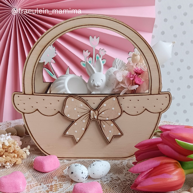 3 mm und 4 mm Ostern Geschenkkörbchen in 6 Designs inkl Anhänger und Deko für Kleinigkeiten Osterhasen Eier Osterkörbchen Ostergeschenk SVG Laserdatei Laserfile Lasercut – Bild 4