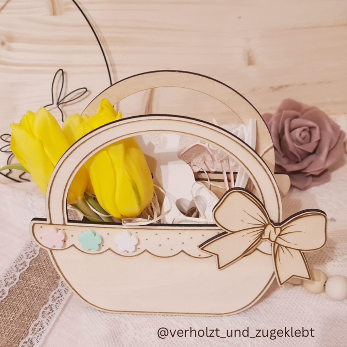 3 mm und 4 mm Ostern Geschenkkörbchen in 6 Designs inkl Anhänger und Deko für Kleinigkeiten Osterhasen Eier Osterkörbchen Ostergeschenk SVG Laserdatei Laserfile Lasercut – Bild 9