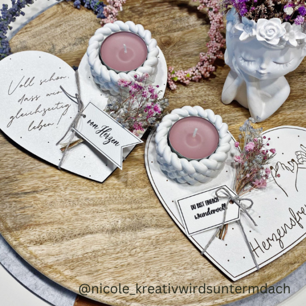 SVG Laser Datei - Geschenkherzen zum Stellen oder hängen für Gießteile Kerzenständer Blumen verschiedene Designs Laserdatei – Bild 11