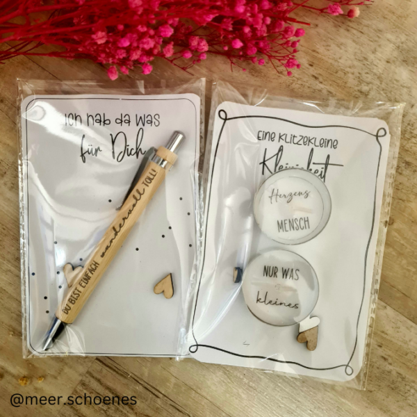 IN DER TÜTE PRINT DRUCKVORLAGE PDF Verpackung für Kleinigkeiten Geschenkkarte 2 Designs - Kleinigkeit und Ich hab da was für dich PDF-Datei zum selber drucken – Bild 2