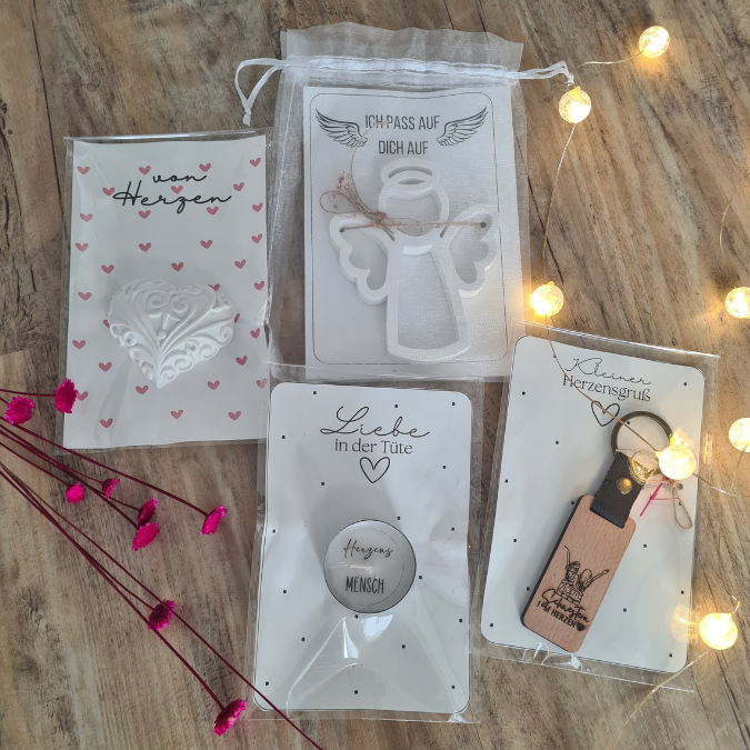 IN DER TÜTE PRINT DRUCKVORLAGE PDF Verpackung für Kleinigkeiten Geschenkkarte 2 Designs - Liebe in der Tüte UND Herzensgruß PDF-Datei zum selber drucken – Bild 5