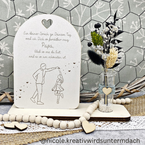 Aufsteller für 3mm und 4mm Holz Vatertag Papa Tochter für Vasen oder Kerzen SVG Laser Datei – Bild 8
