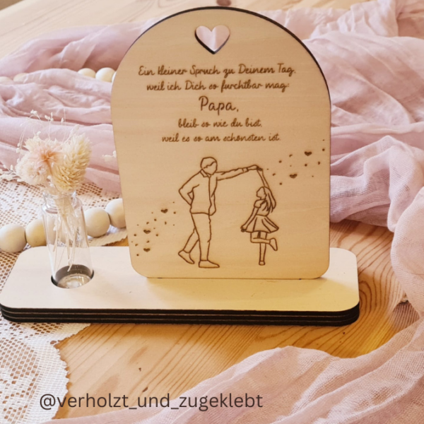 Aufsteller für 3mm und 4mm Holz Vatertag Papa Tochter für Vasen oder Kerzen SVG Laser Datei – Bild 11