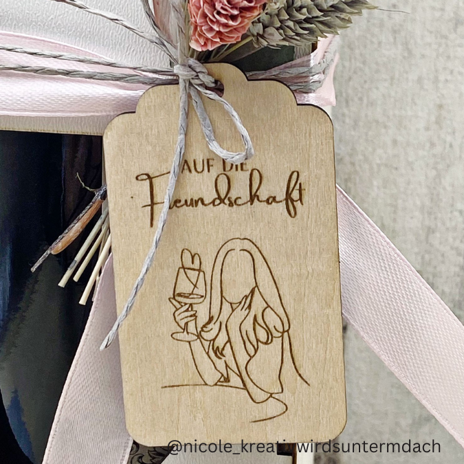 3mm SVG Laser Datei - Flaschenverpackung Weinflaschenbox Geschenkkiste inkl Anhänger für Weinflasche Sektflasche Geschenk Laserdatei – Bild 11