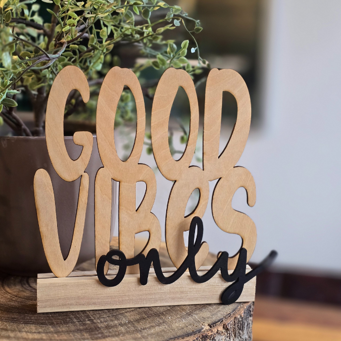 SVG Laser Datei Schriftzug für Klötzchen Easy Sticks Good vibes Only 2 Designs Lasercut – Bild 22
