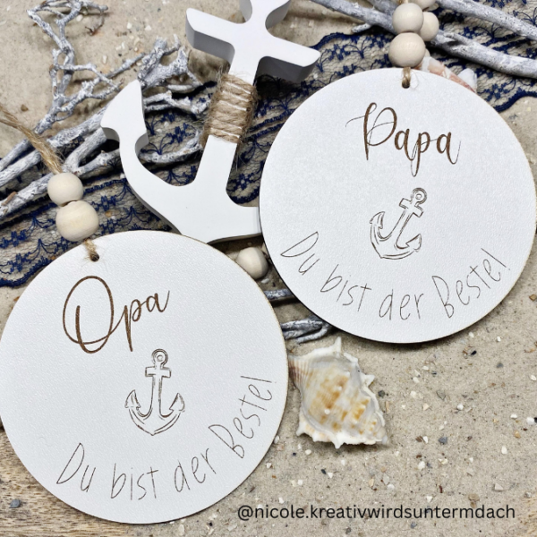 SVG Laserdatei Holzscheiben Papa Opa Vatertag Großvater Vater Geschenkidee Männer SVG Datei 6 Designs – Bild 5