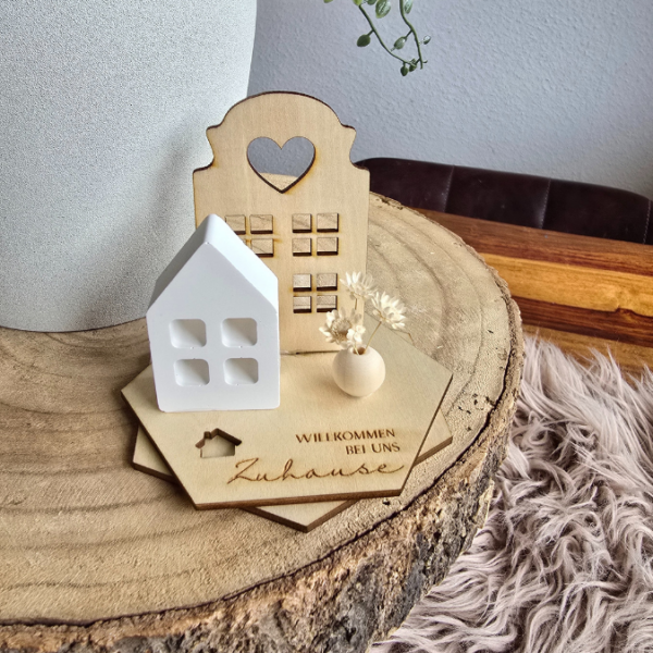 SVG Laser Datei - 3mm 4mm Häuschen Teller Aufsteller Dekoscheiben Geschenkscheiben mit Häuschen zum stecken Laserdatei – Bild 26