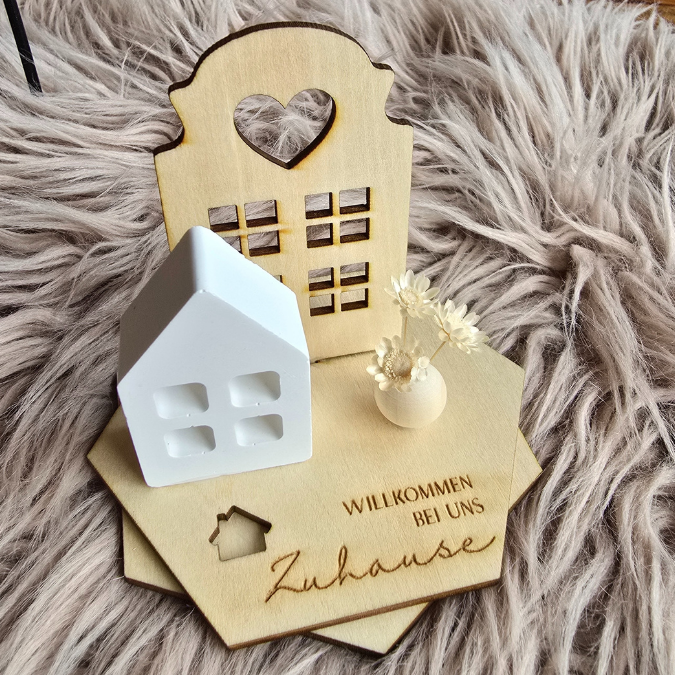 SVG Laser Datei - 3mm 4mm Häuschen Teller Aufsteller Dekoscheiben Geschenkscheiben mit Häuschen zum stecken Laserdatei – Bild 29