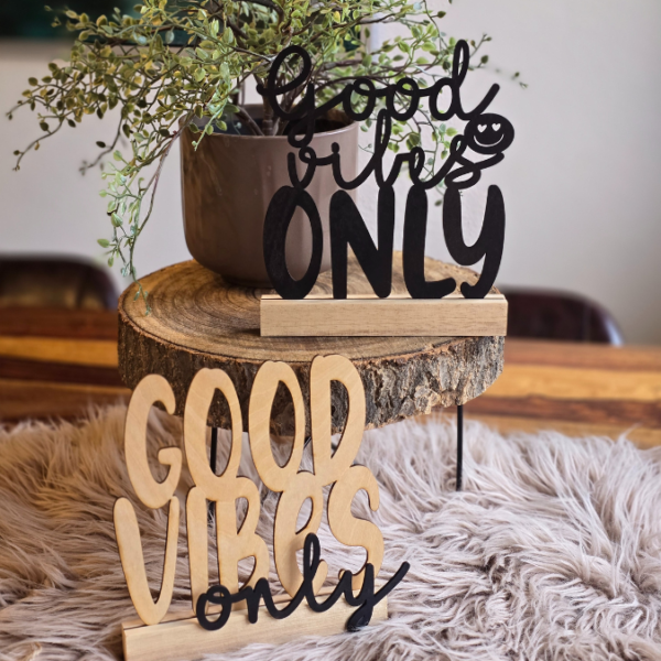 SVG Laser Datei Schriftzug für Klötzchen Easy Sticks Good vibes Only 2 Designs Lasercut – Bild 3